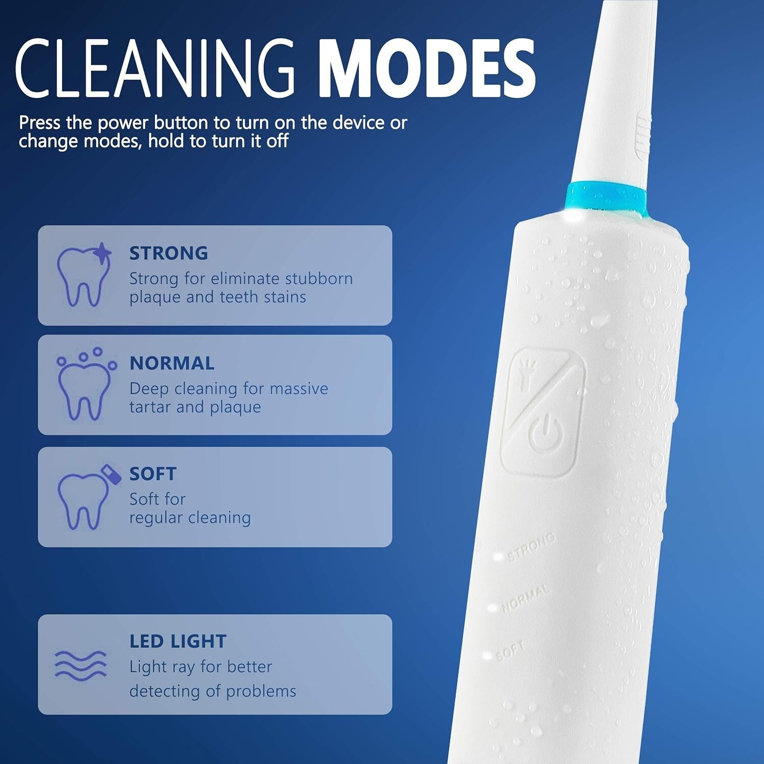 Ultrasonic Tooth Cleaner Kit Dental Plaque Calculus Stain Remover Teeth Cleaning