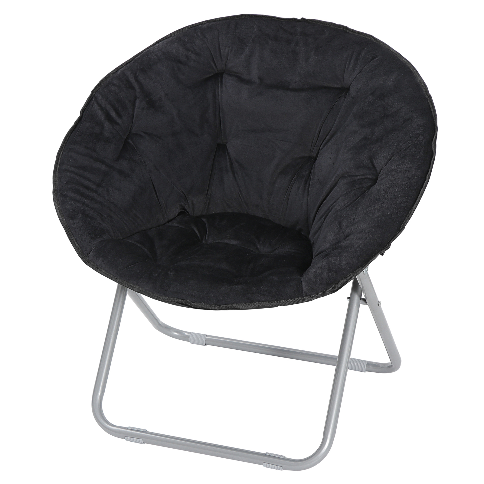 Oversized Moon Saucer Chair Seat Stool Soft Folding Home Living Room Sofa Black