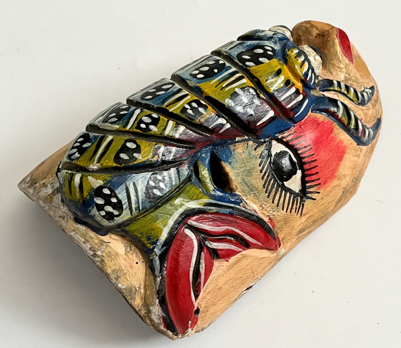 MEXICAN GUERRERO WOOD SHRIMP LOBSTER MASK DIA DE MUERTOS DAY OF DEAD CARNIVAL