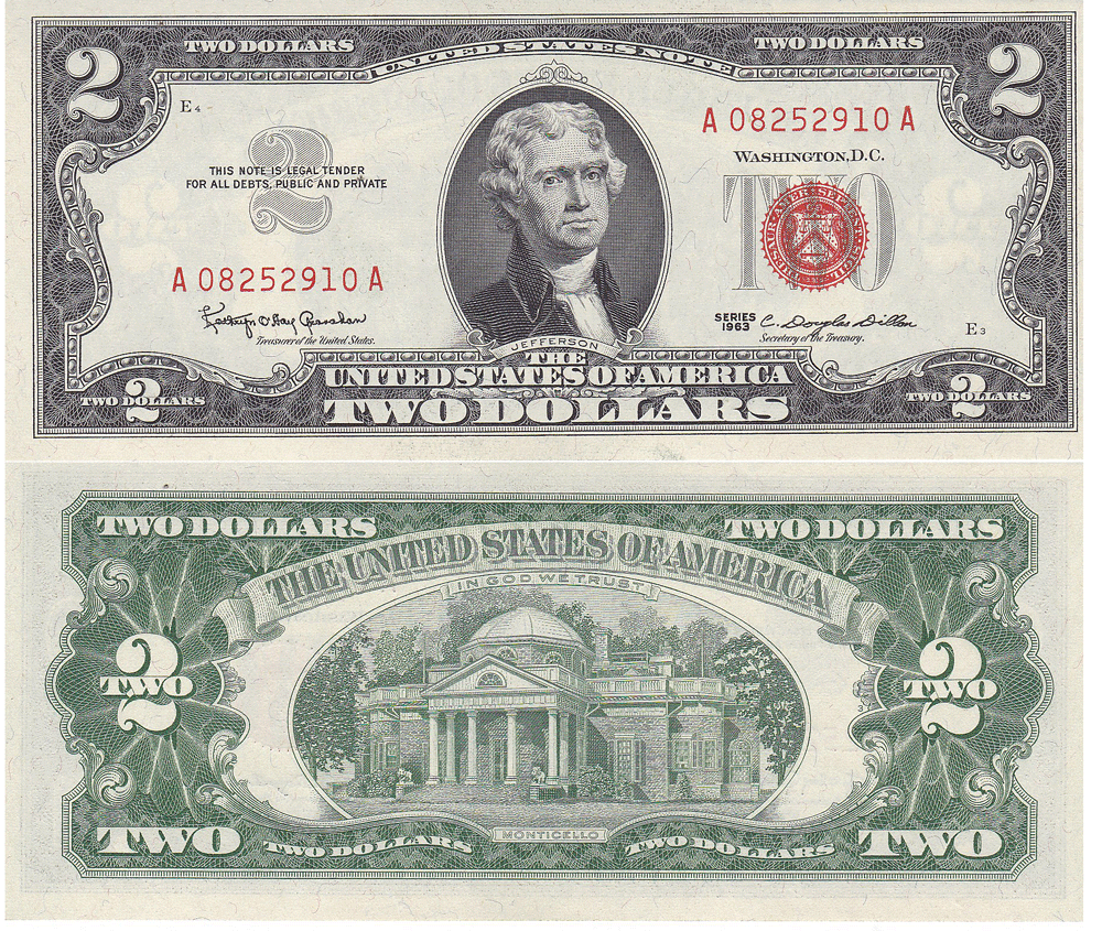 1963 $2 Legal Tender Notes Fr 1513 Uncirculated