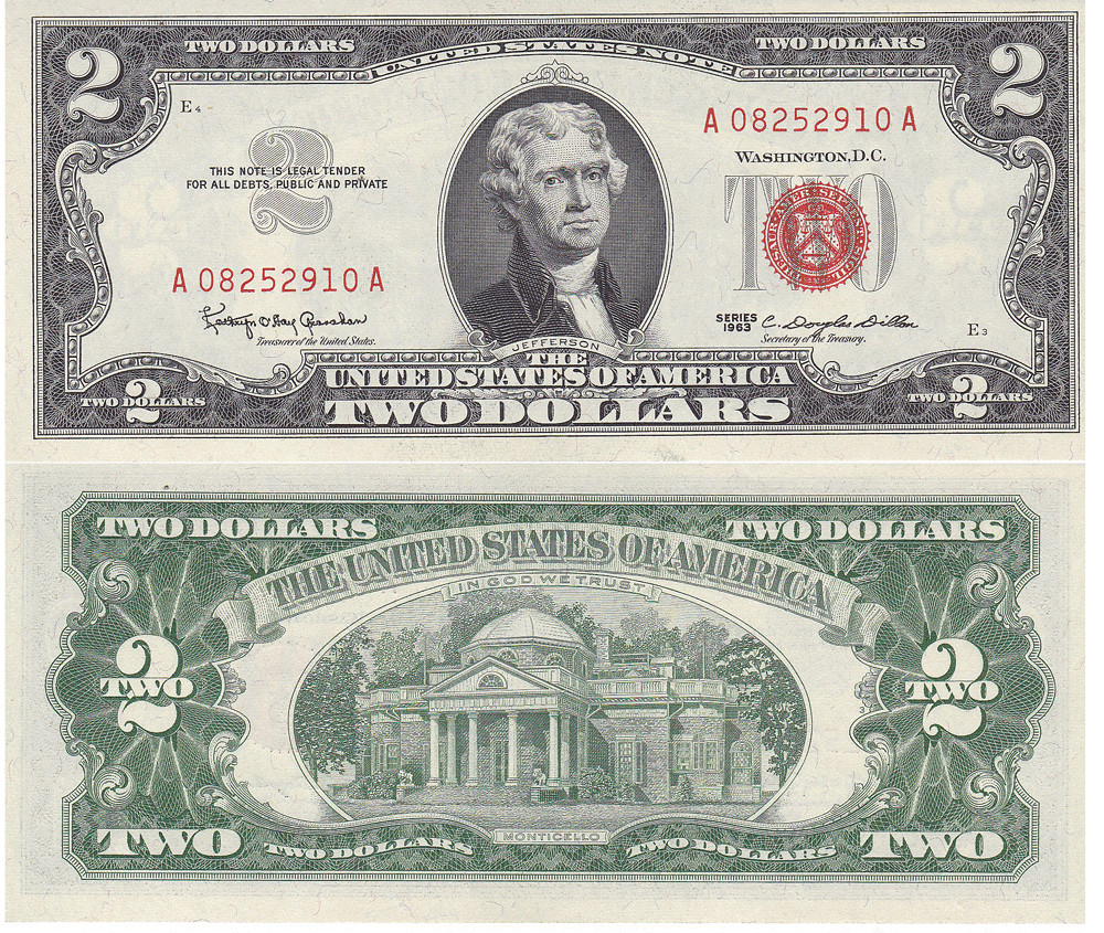 1963 $2 Legal Tender Notes Fr 1513 Uncirculated