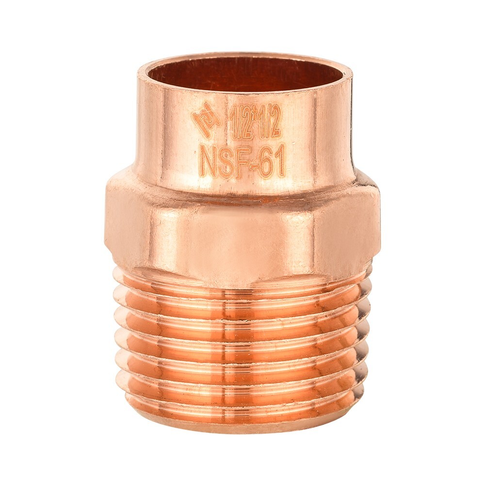 10 PCS EFIELD 1/2" C x 1/2" MNPT Copper Male Adapter Fittings, Lead Free