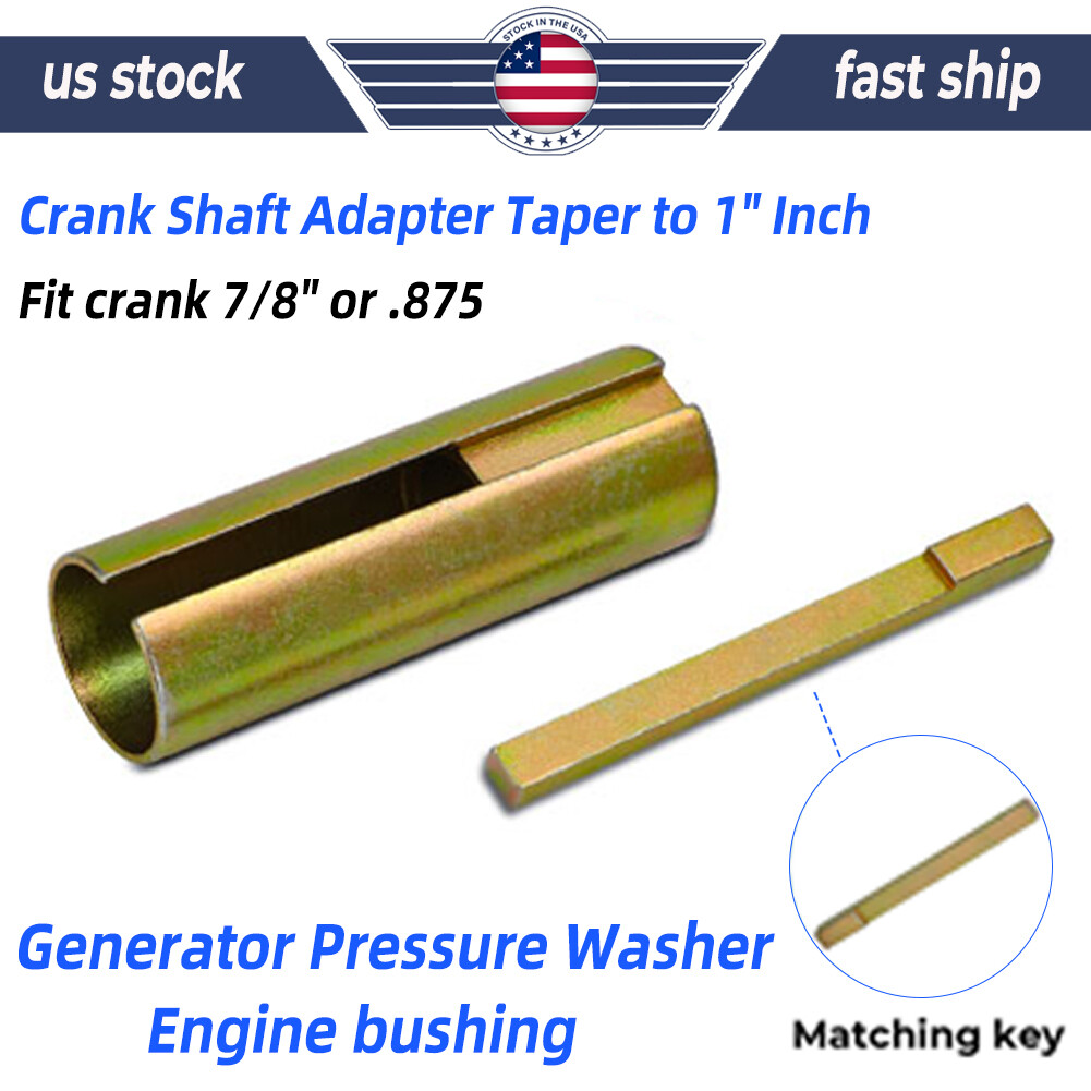 Crank Shaft Adapter Taper to 1" Inch Generator Pressure Washer Engine w/ Key