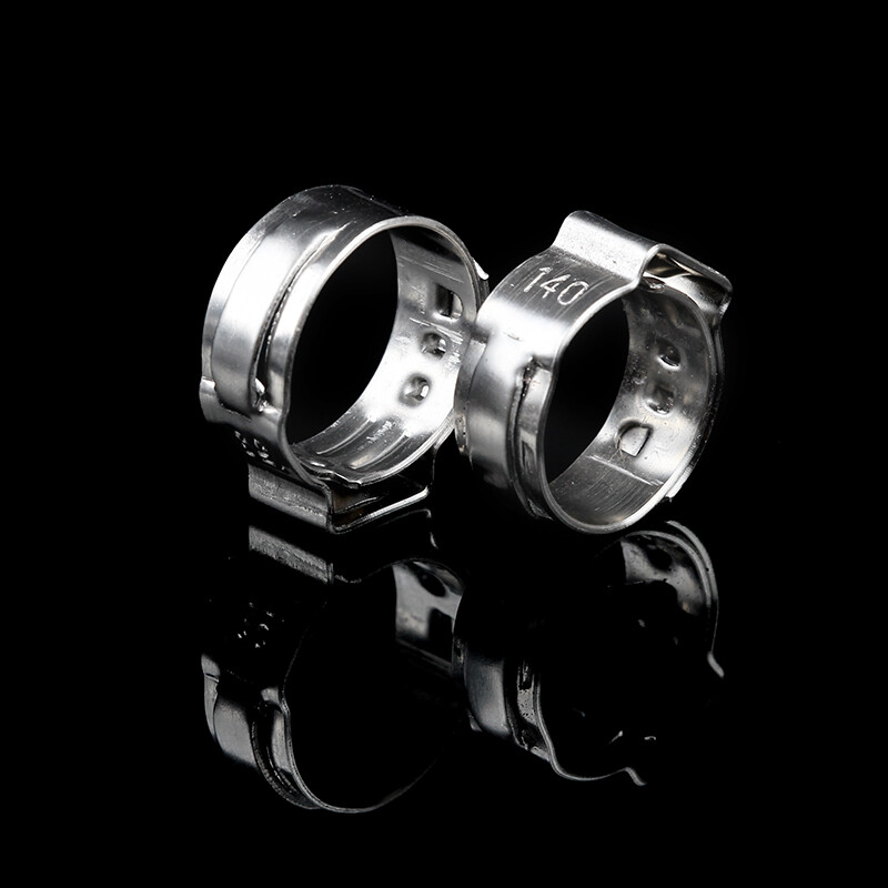 100pcs Hose Clamp Assorted Stainless Steel Ear Cinch Rings Crimp Pinch Set