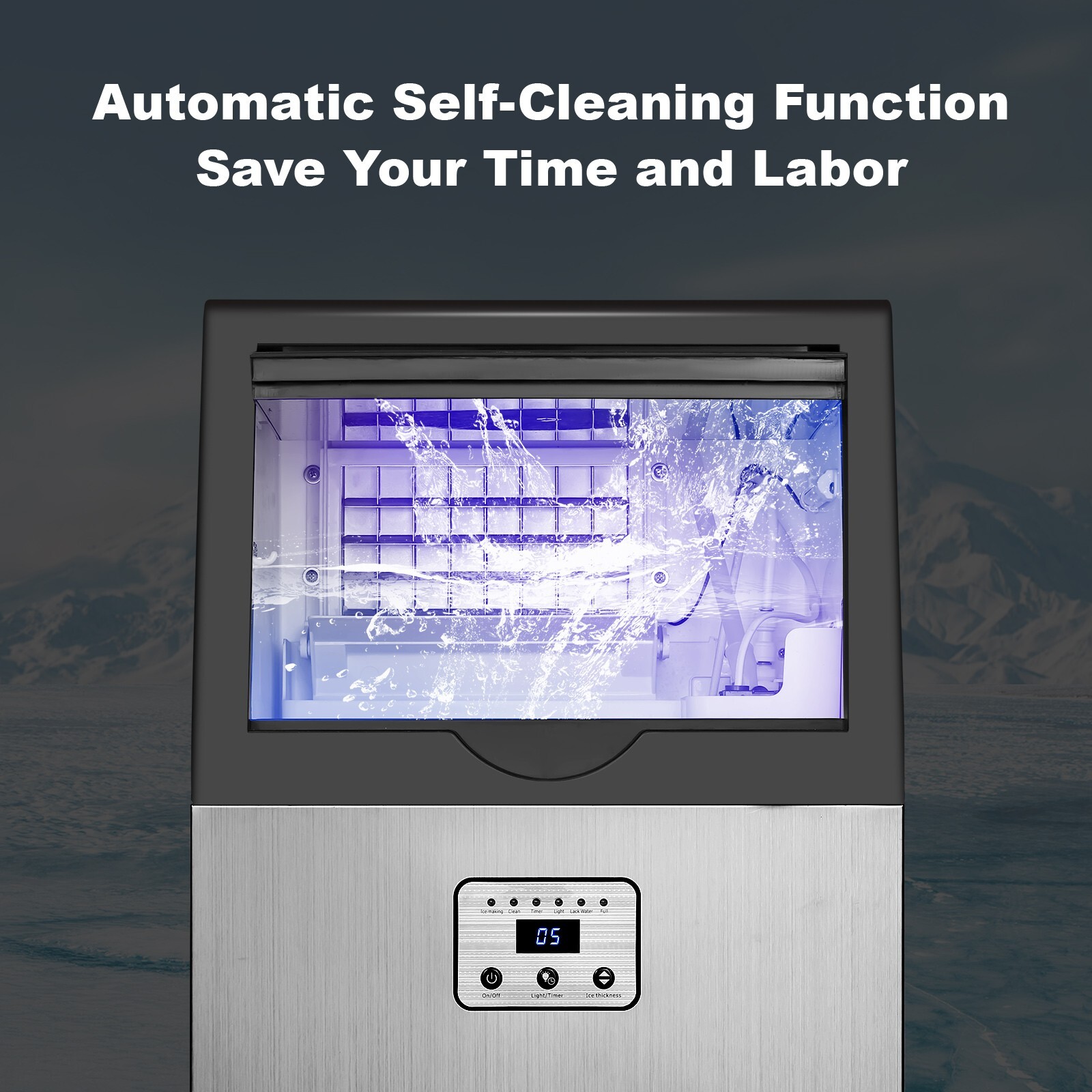 Commercial Ice Maker 100lbs Ice Built-in/Freestand Cube Machine Restaurant New