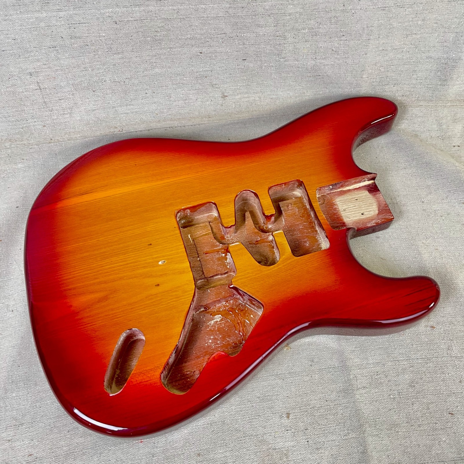 Super Stratocaster Body Cherry Sunburst Guitar Hardtail