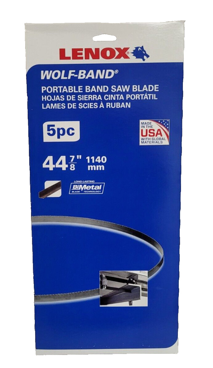 44-7/8" x 1/2 x 10/14 TPI Band Saw Blade Lenox Wolfband 8009838PW10145 Pack of 5