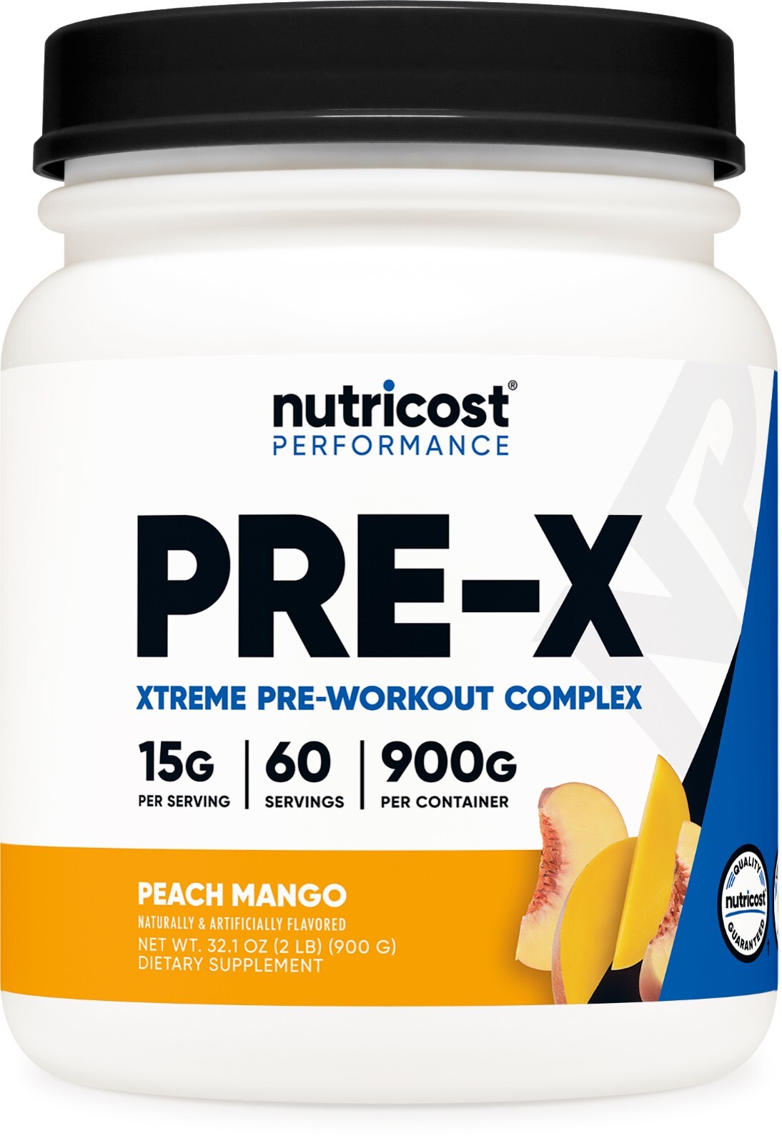Nutricost Pre-X, Xtreme PreWorkout Powder Complex, Peach Mango, 60 Servings