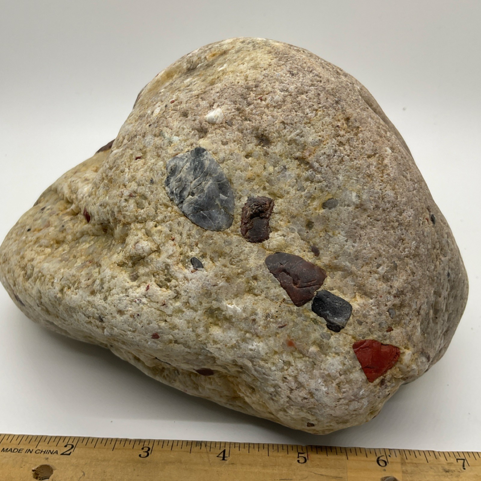 Large unique Michigan puddingstone jasper conglomerate 7lbs!