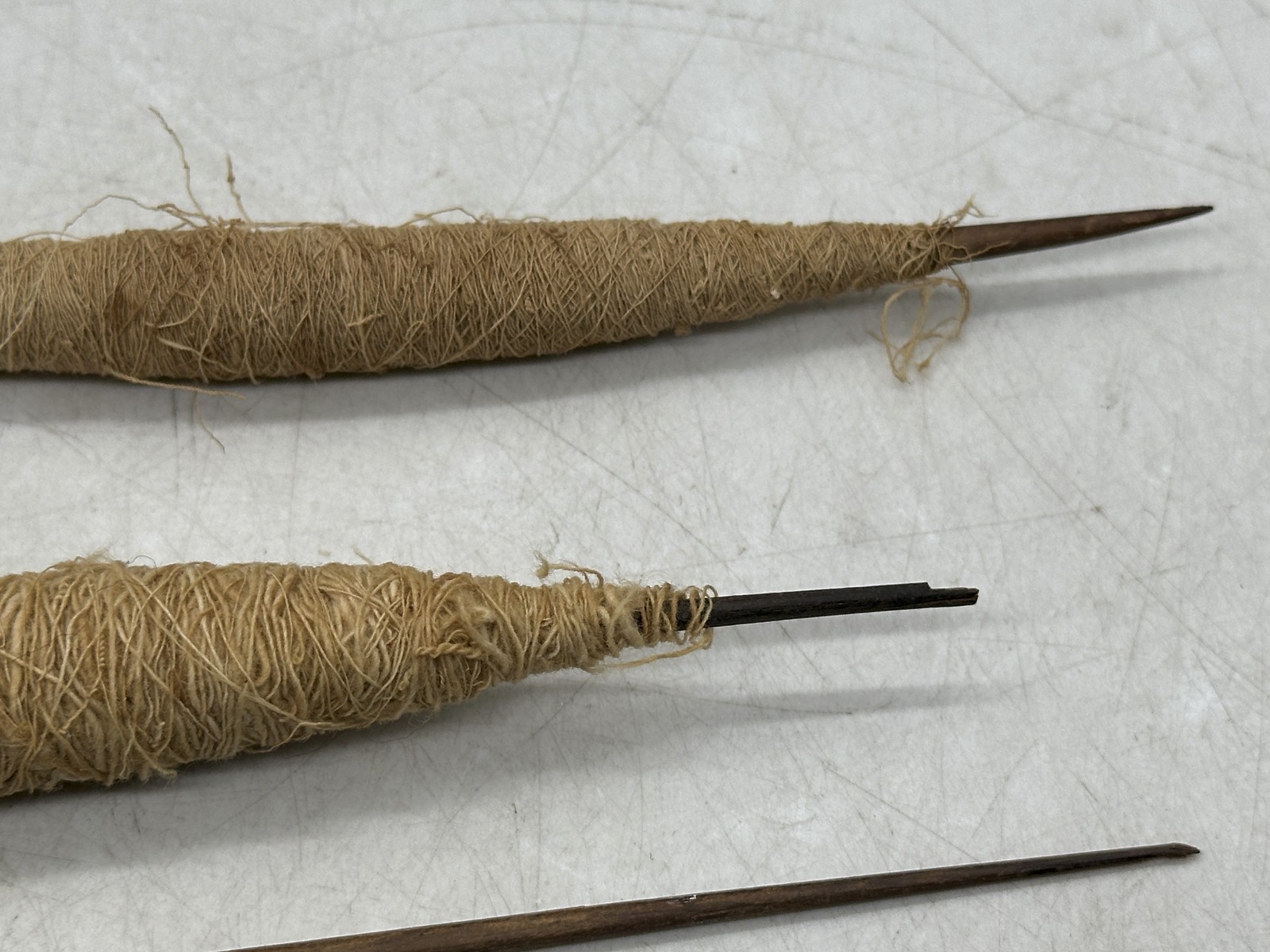 Pre-Columbian Spindle Lot ~ 1 Bead, Several with Thread