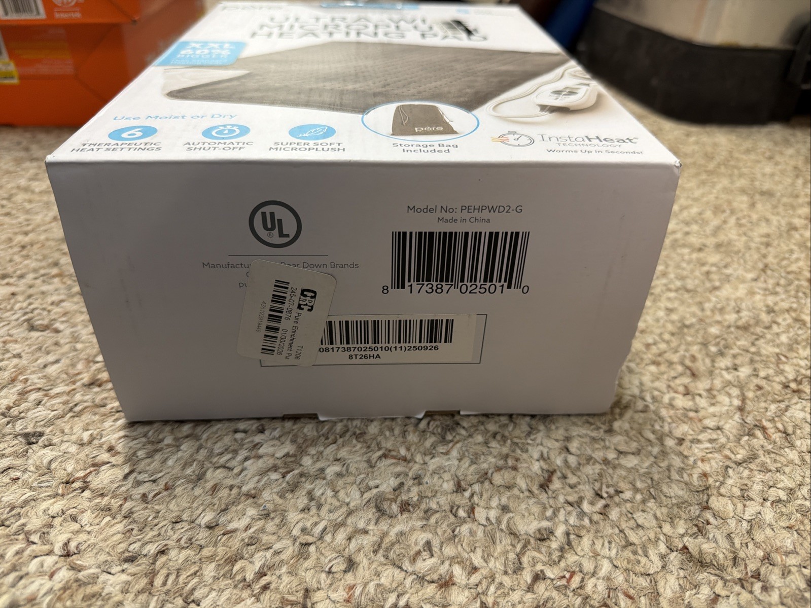 PureRelief XXL Electric Heating Pad by Pure Enrichment - Gray