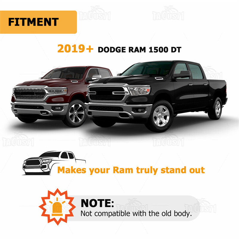 Front LH & RH For 2019-2024 Ram 1500 DT Black Tow Hooks W/ Hardware Heavy Duty