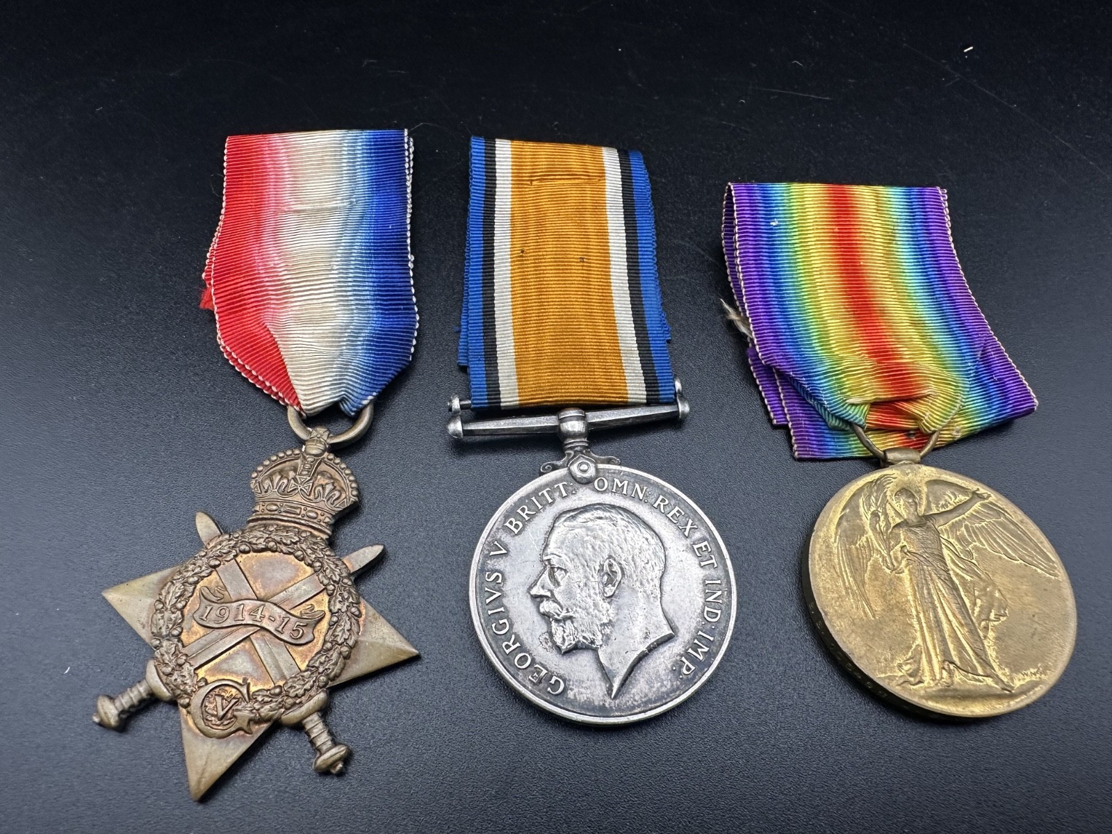 WW1 Star Medal Trio SS.106458 A.E.King STO.1.RN Stoker Royal Navy