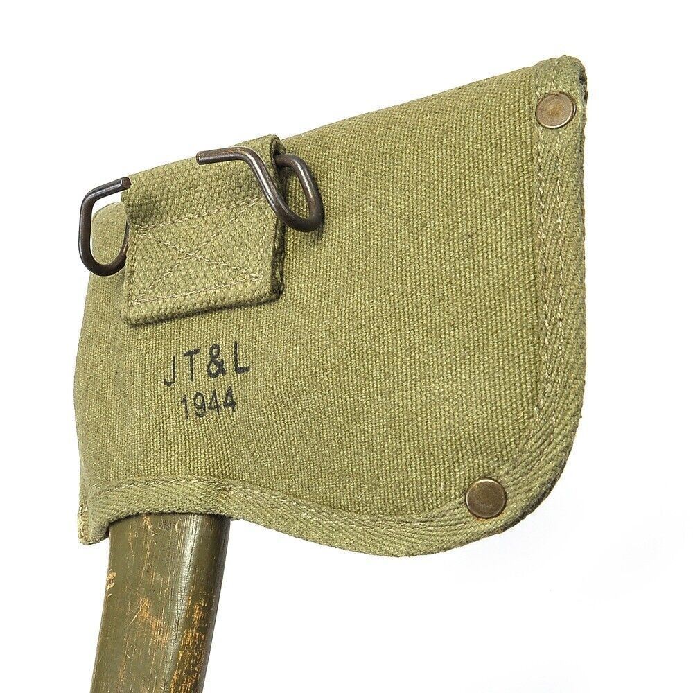 US WW2 Military Hatchet Ax cover OD marked "JT&L 1944"