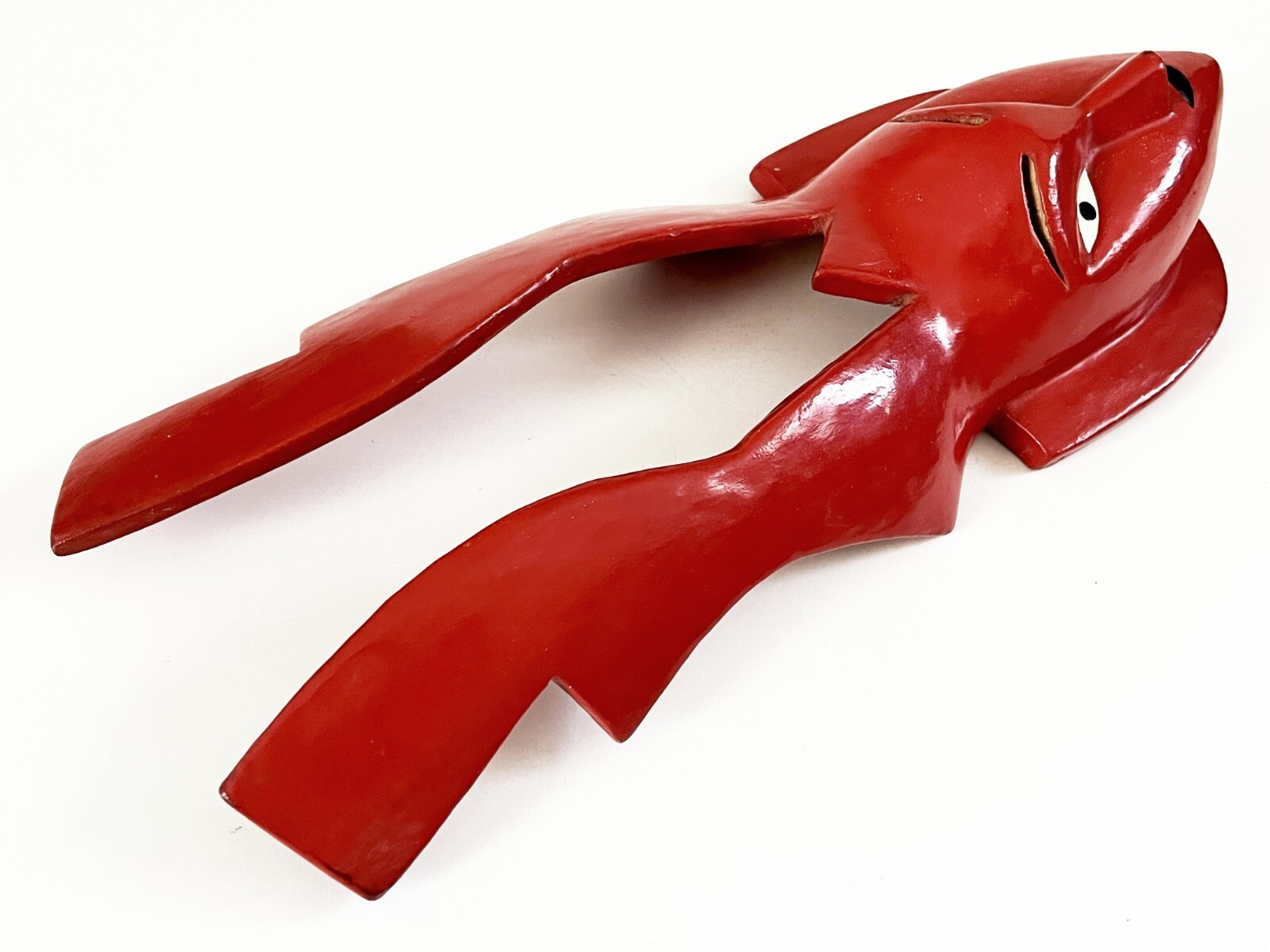 VICTORIANO SALGADO MEXICAN MICHOACAN URUAPAN WOOD MAQUE LACQUER RED COCUCHA MASK