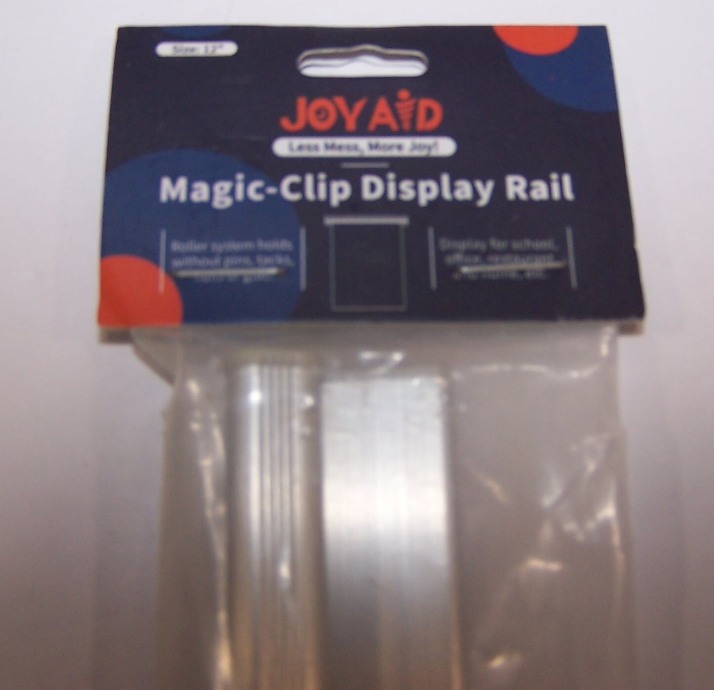 1 Pack Magic-Clip Display Rail 12 in. for Picture, Photo, Restaurant Ticket, Doc