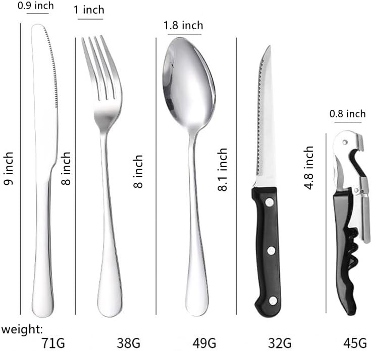 20pcs Camping Kitchen Tableware Mess Cutlery for 4 Person Dinnerware Set Picnic