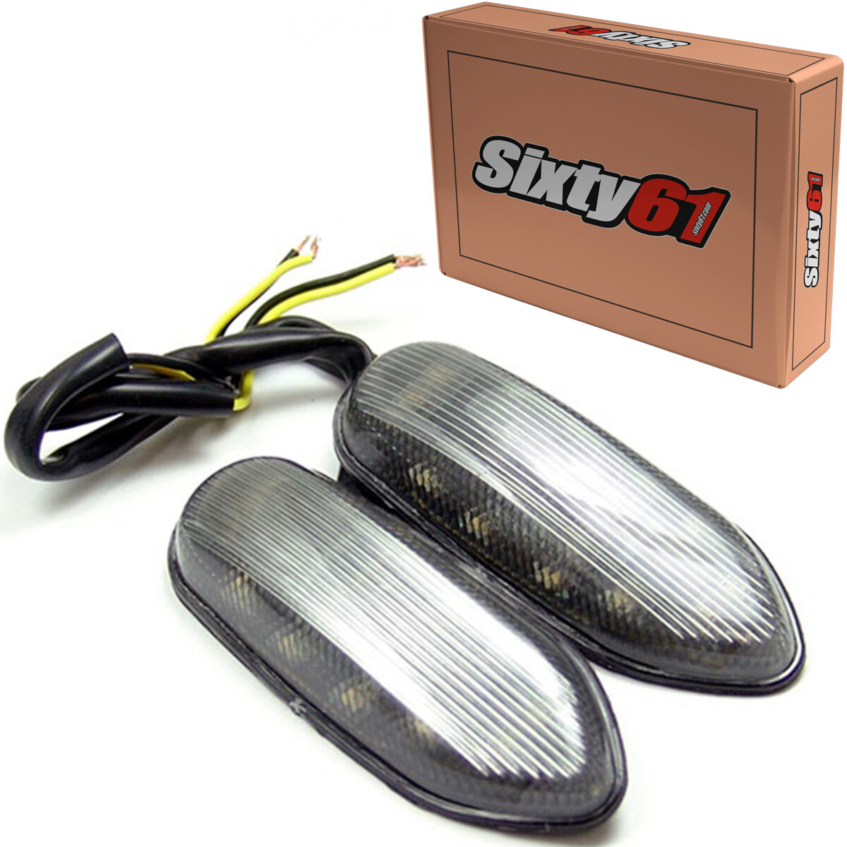 GSXR 1000 2005-2016 Flush Mount LED Turn Signal Lights Smoke Mirror Block Off