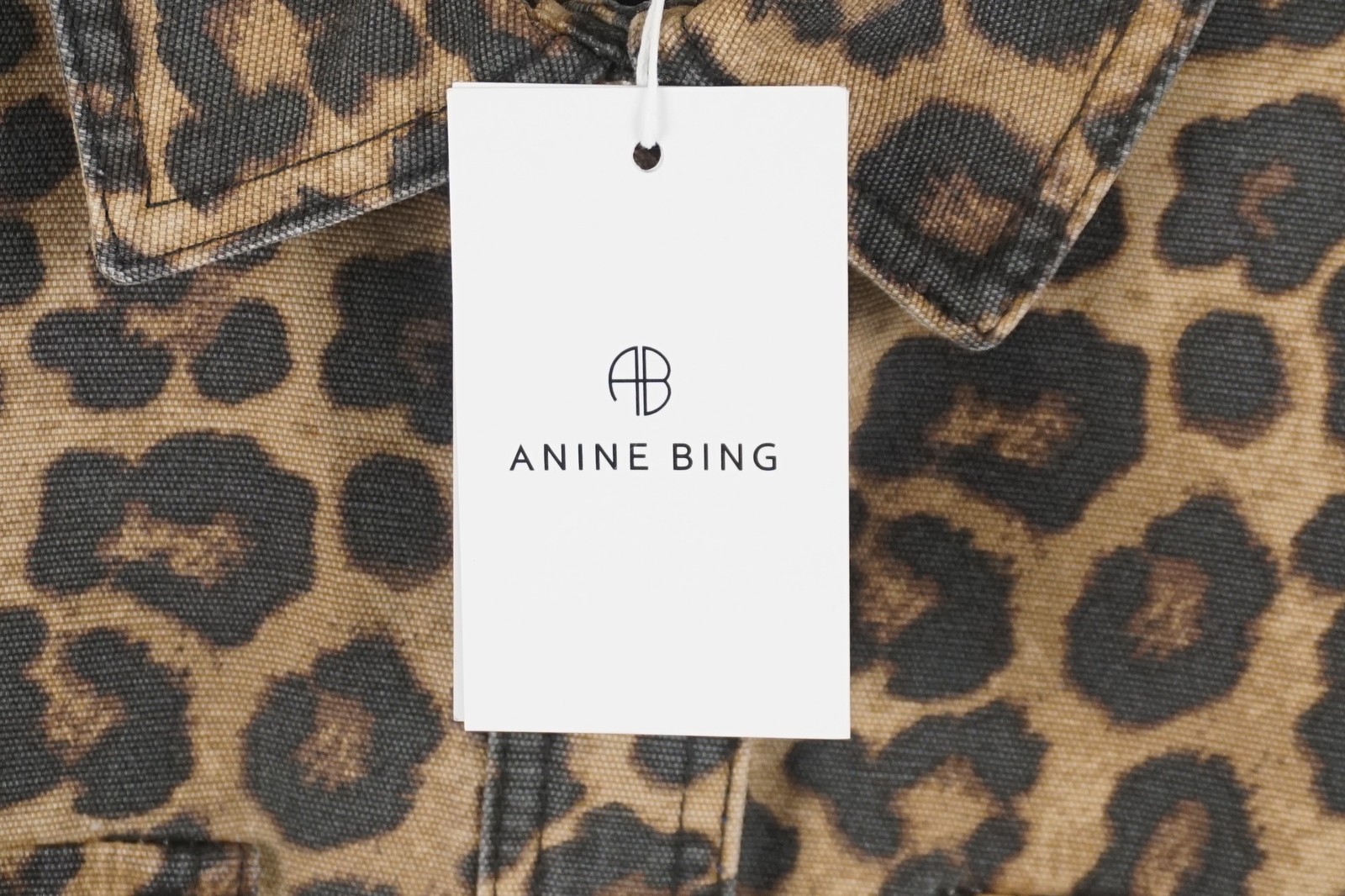 Anine Bing Paxton Shirt in Black & Brown Leopard 100% Cotton - Women's Small