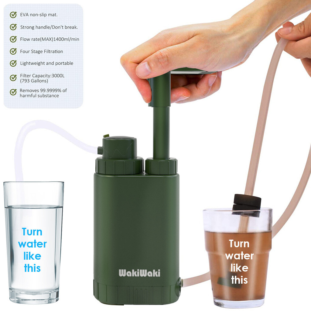 Hand-Pump Portable Water Filter Purification&Filtration 0.1μm Outdoor,Emergency