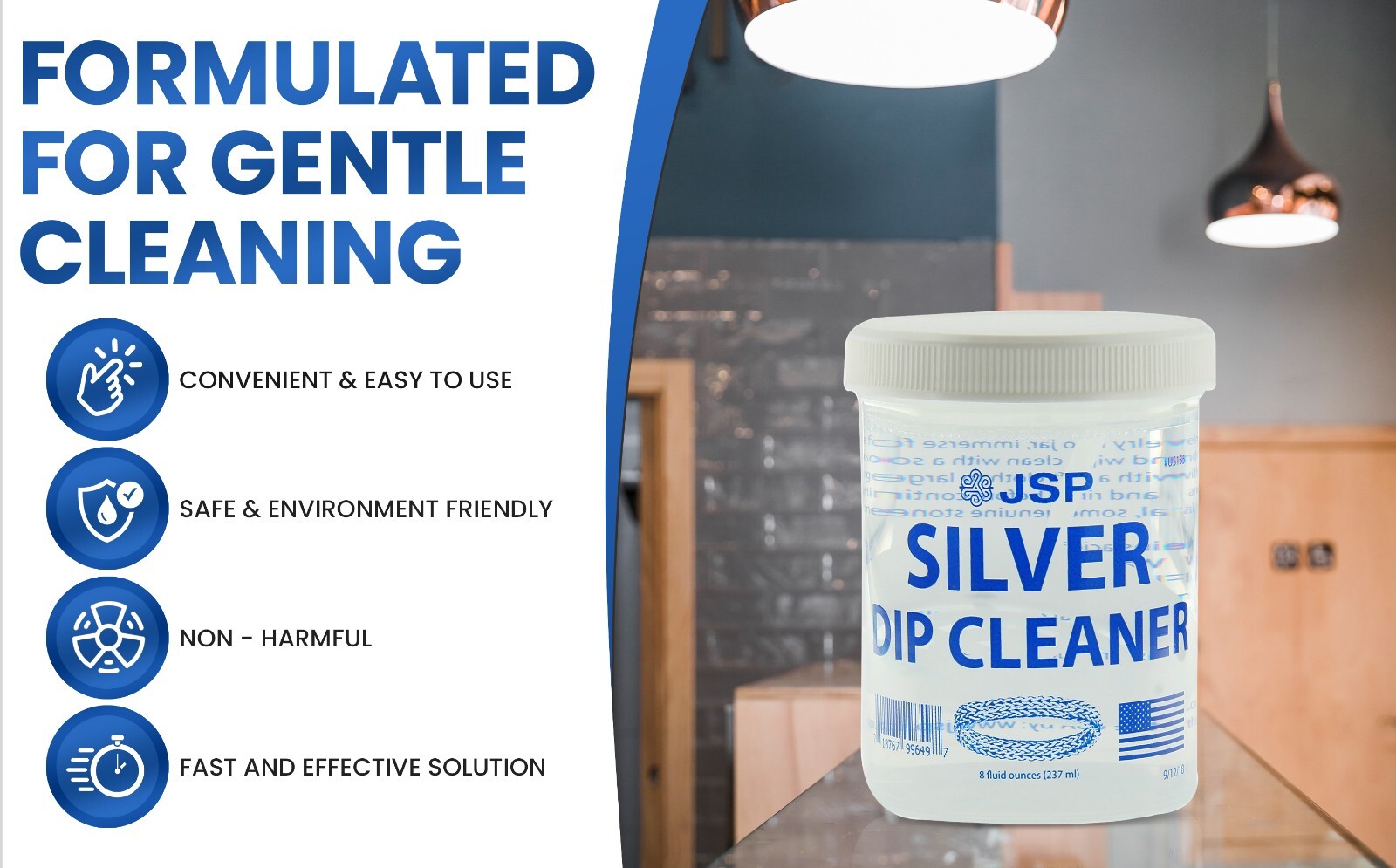 2 Sterling Silver Dip Cleaner Tarnish Remover 925 Jewelry Cleaning Solution 8oz