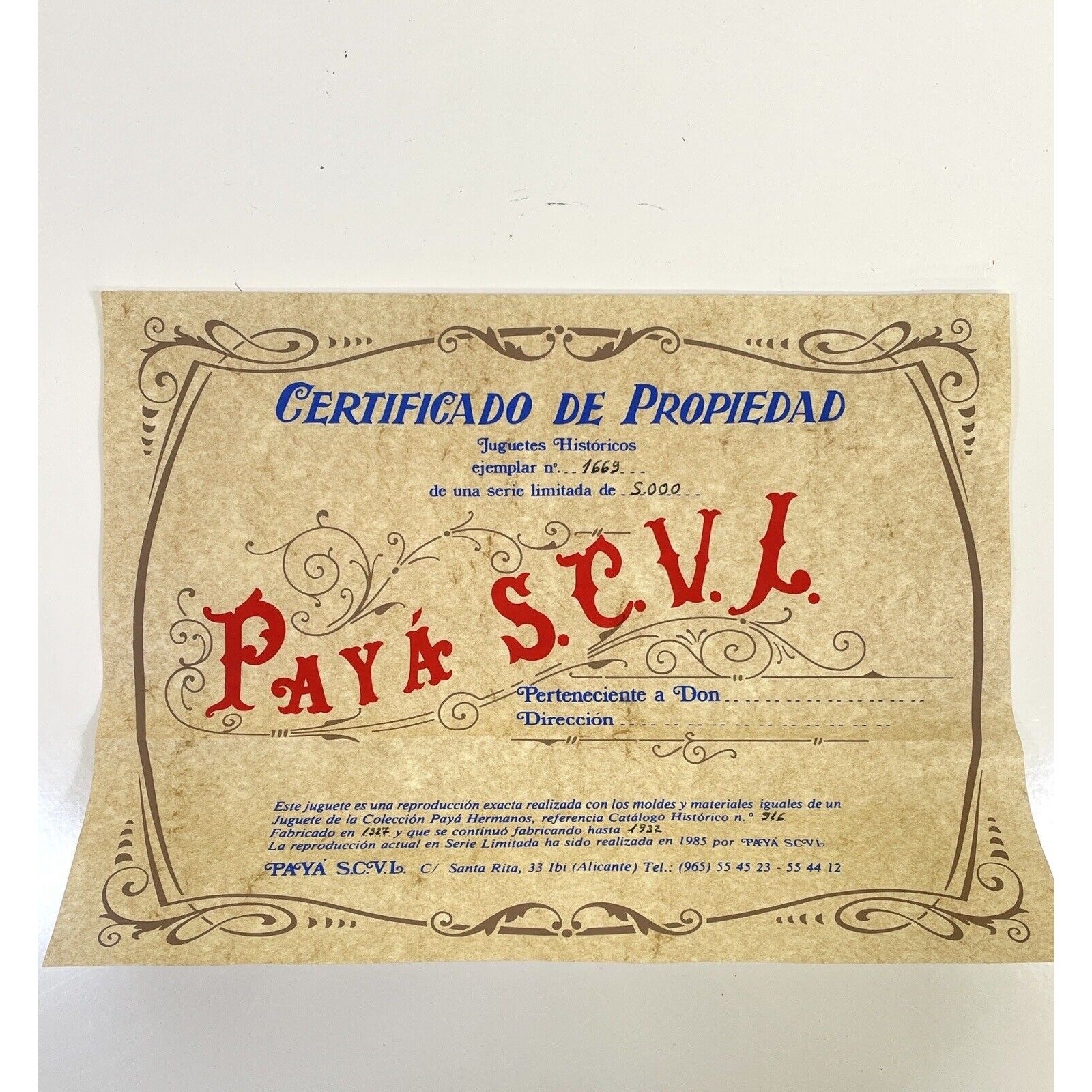 Paya Seaplane Airplane Windup Tin Toy Clockwork Spain