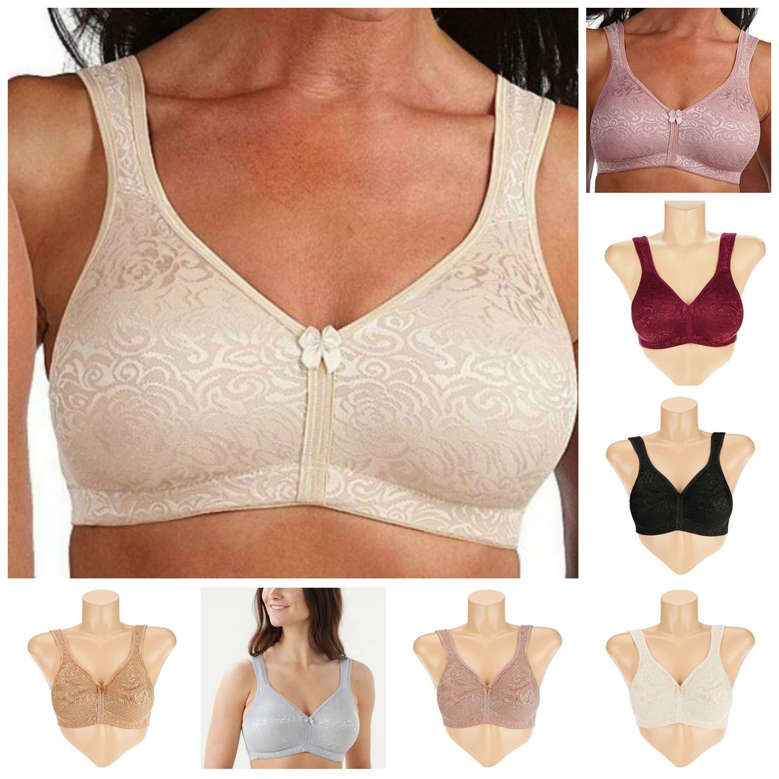 Breezies~Wild Rose Lace Seamless Wirefree Bra~A260367~No Padding~Unlined