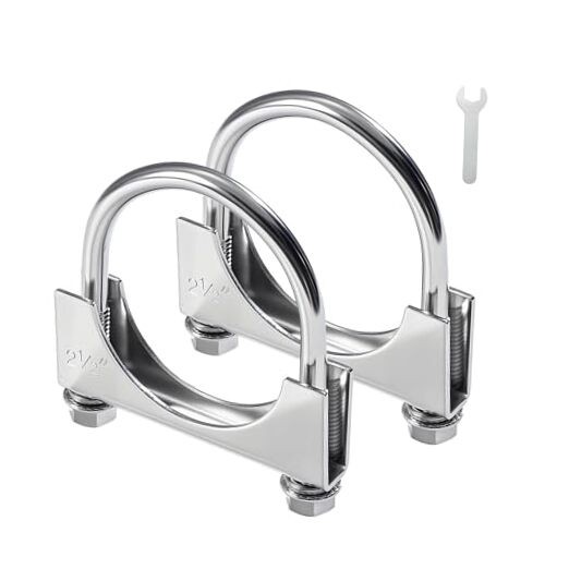 Heavy Duty U Bolt Exhaust Clamp 1/Inch Stainless Steel U Muffler 2.5" 2
