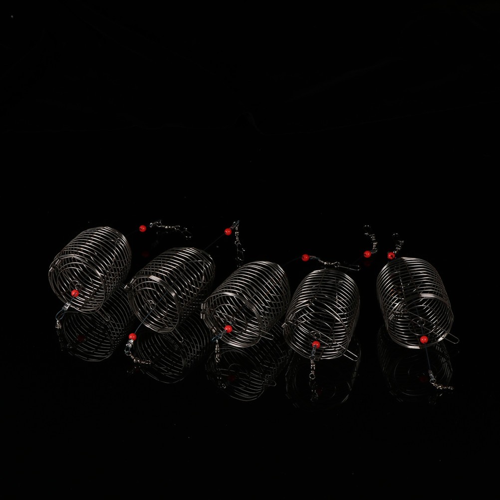 6Pcs Fishing Bait Cage Medium Stainless Steel Lure Holder for Anglers