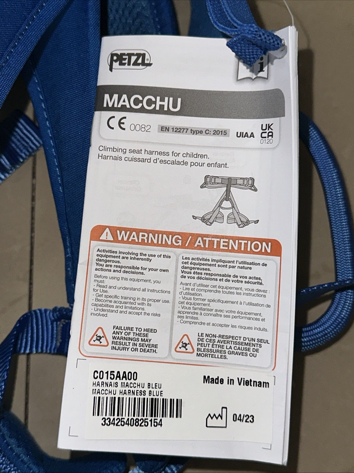 Petzl Macchu Children's Climbing Harness