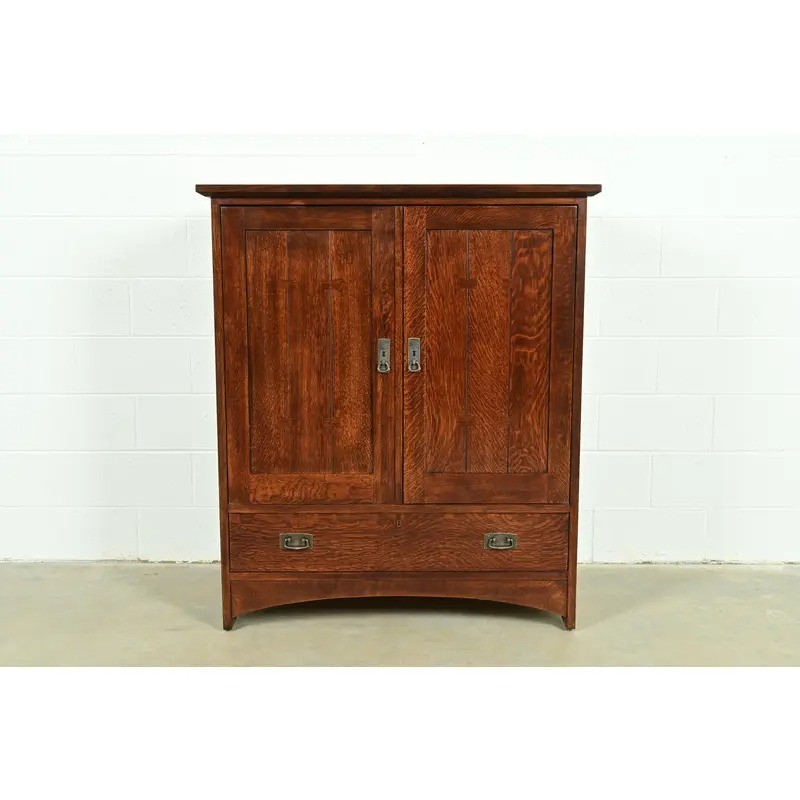 Stickley Mission Oak Arts & Crafts Media Cabinet