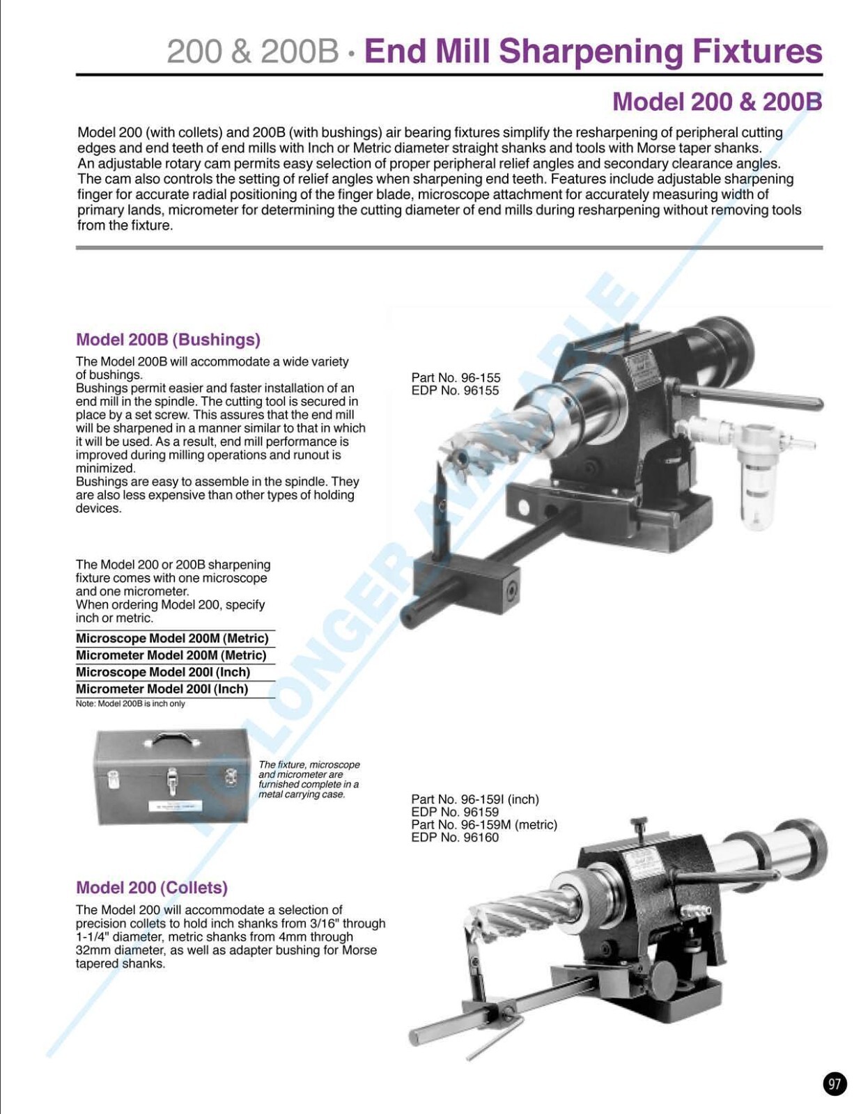 Weldon 96-240 End Tooth Sharpening Attachment for 200 Sharpening Fixture