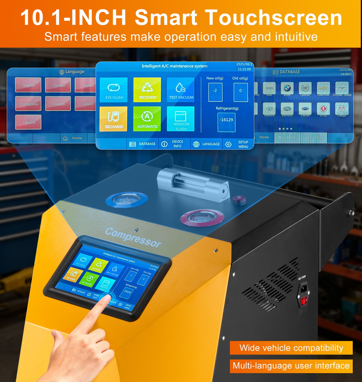 NEW Automatic Refrigerant Recovery Machine HVAC A/C Recycling for R134A/R1234YF