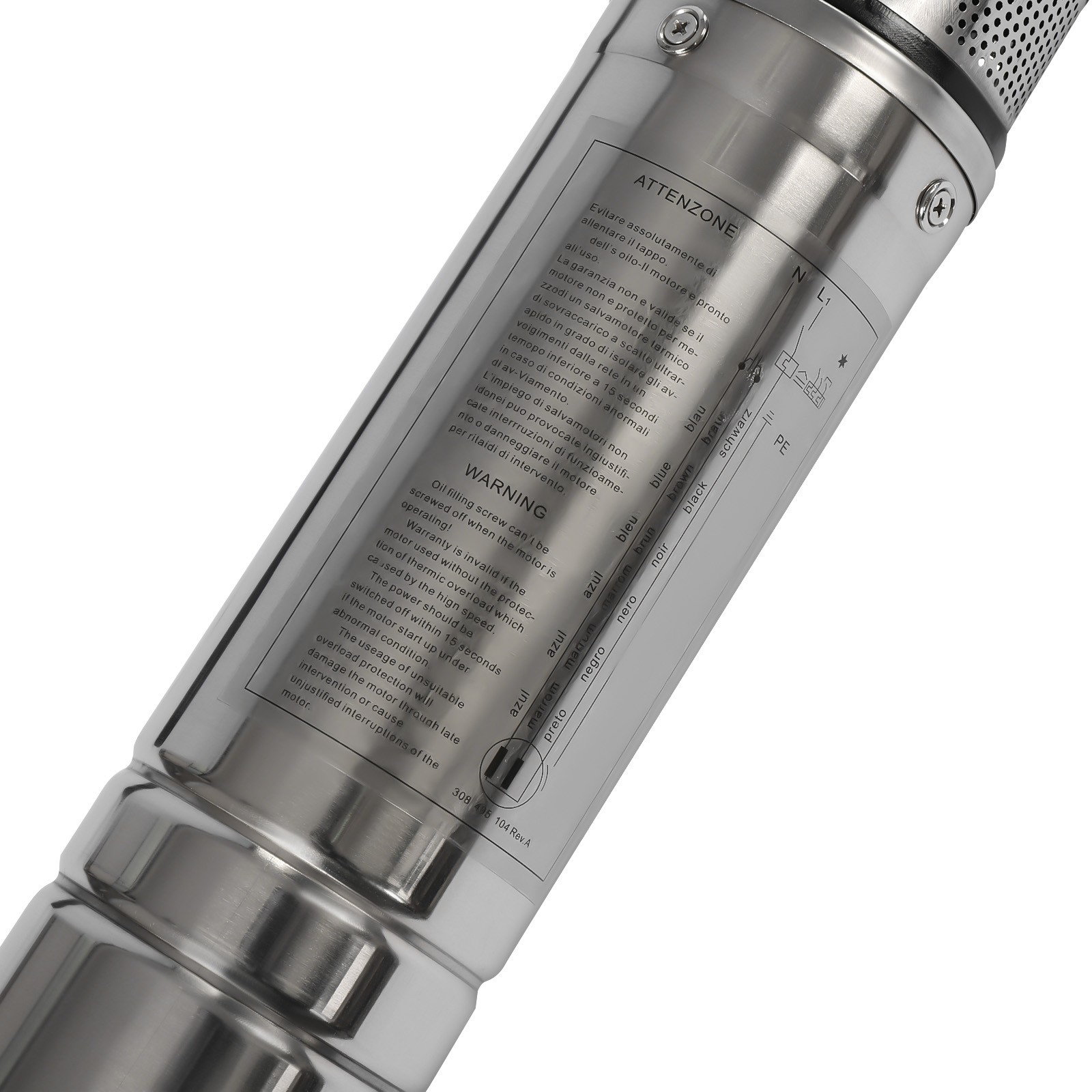 0.5HP Submersible Well Pump, 16GPM Stainless Steel, 110V Deep Water Pump