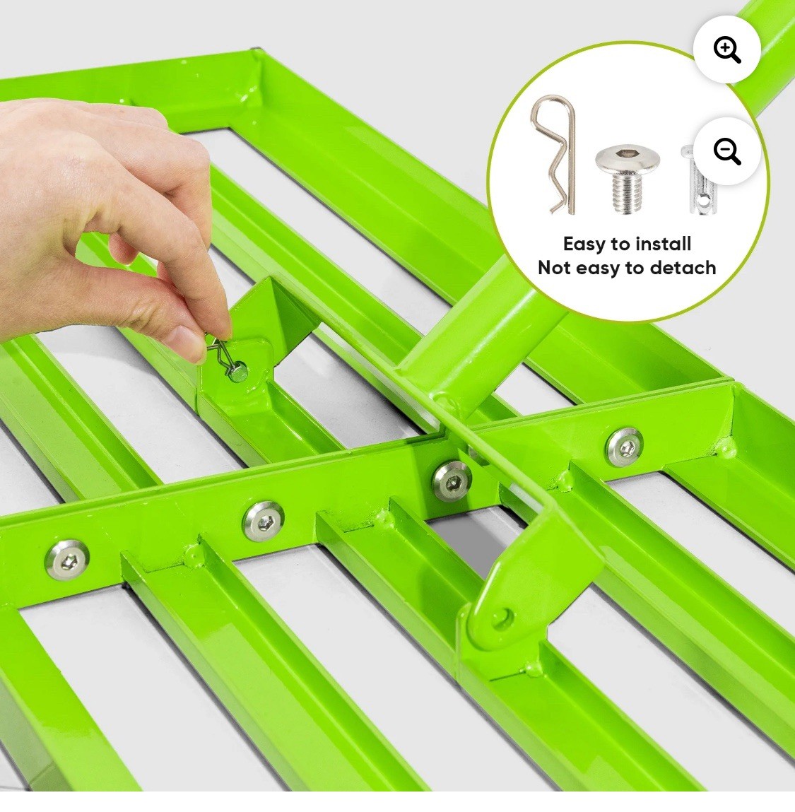 Steelite Lawn Leveling Rake 30"x10" Level Lawn Tool 72” Steel Extended Handle