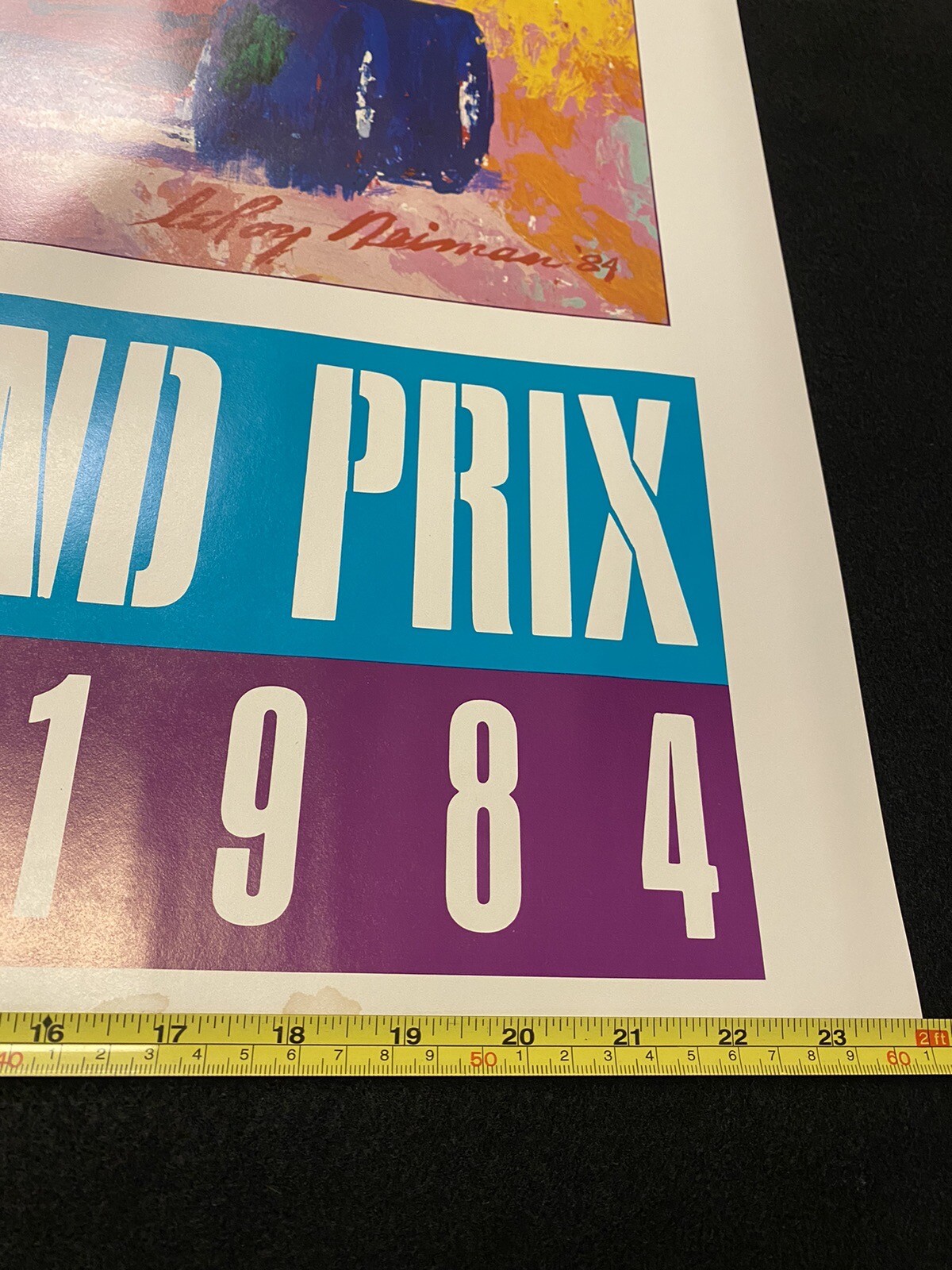 1984 LEROY NIEMAN DALLAS GRAND PRIX ORIGINAL ADVERTISING PRINT!RACE DECOR!GIFT:)
