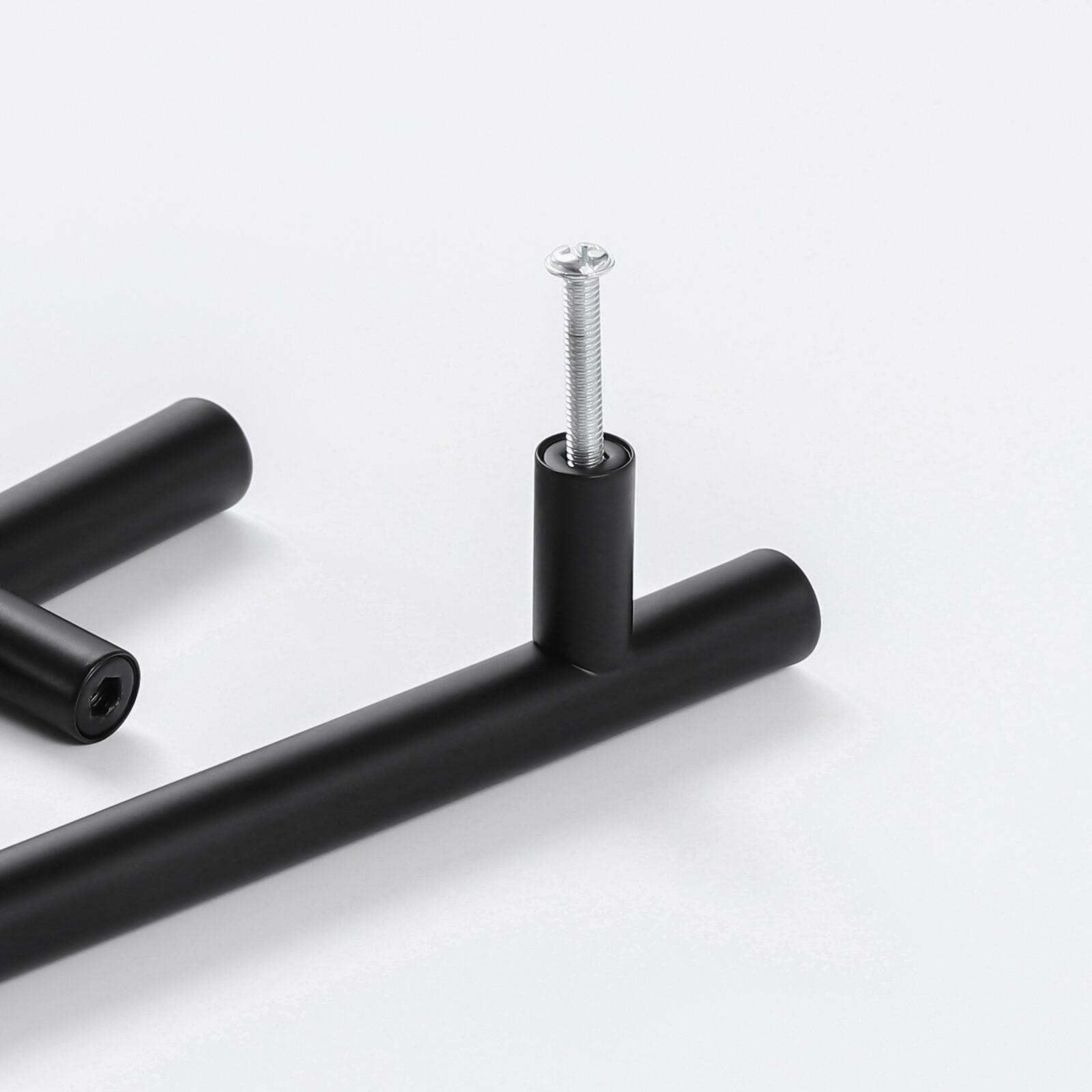 2" - 16" Matte Black Kitchen Cabinet Pulls Stainless Steel Drawer T Bar Handles