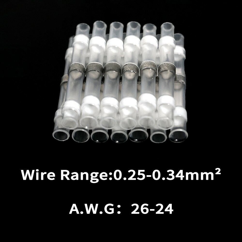 1000X Solder Seal Wire Connectors Butt Terminal Insulated Electrical Wire Splice