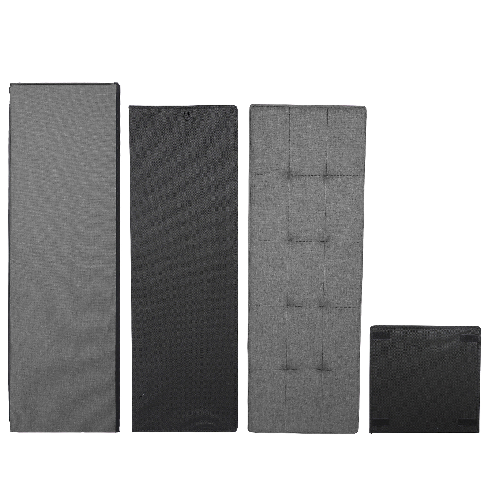 43"Storage Ottoman Bench Folding Chest Footrest Stool MDF Frame w/Lid Light Grey