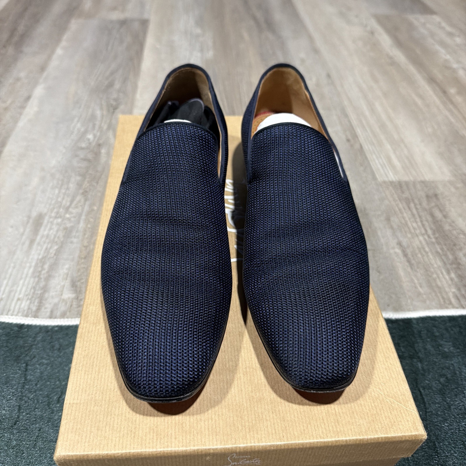 Christian Louboutin Dandelion Navy Nylon Canvas Loafers EU 41.5 EU/8.5 US