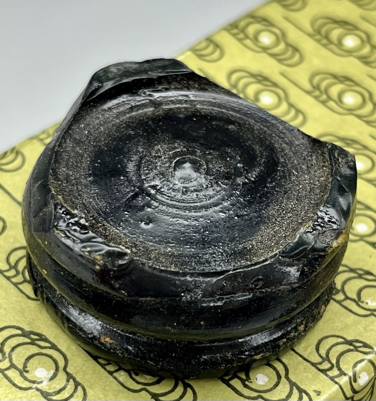 Vintage Chinese Black Cloisonné Enamel Copper Egg Pink Flowers Wood Stand In Box