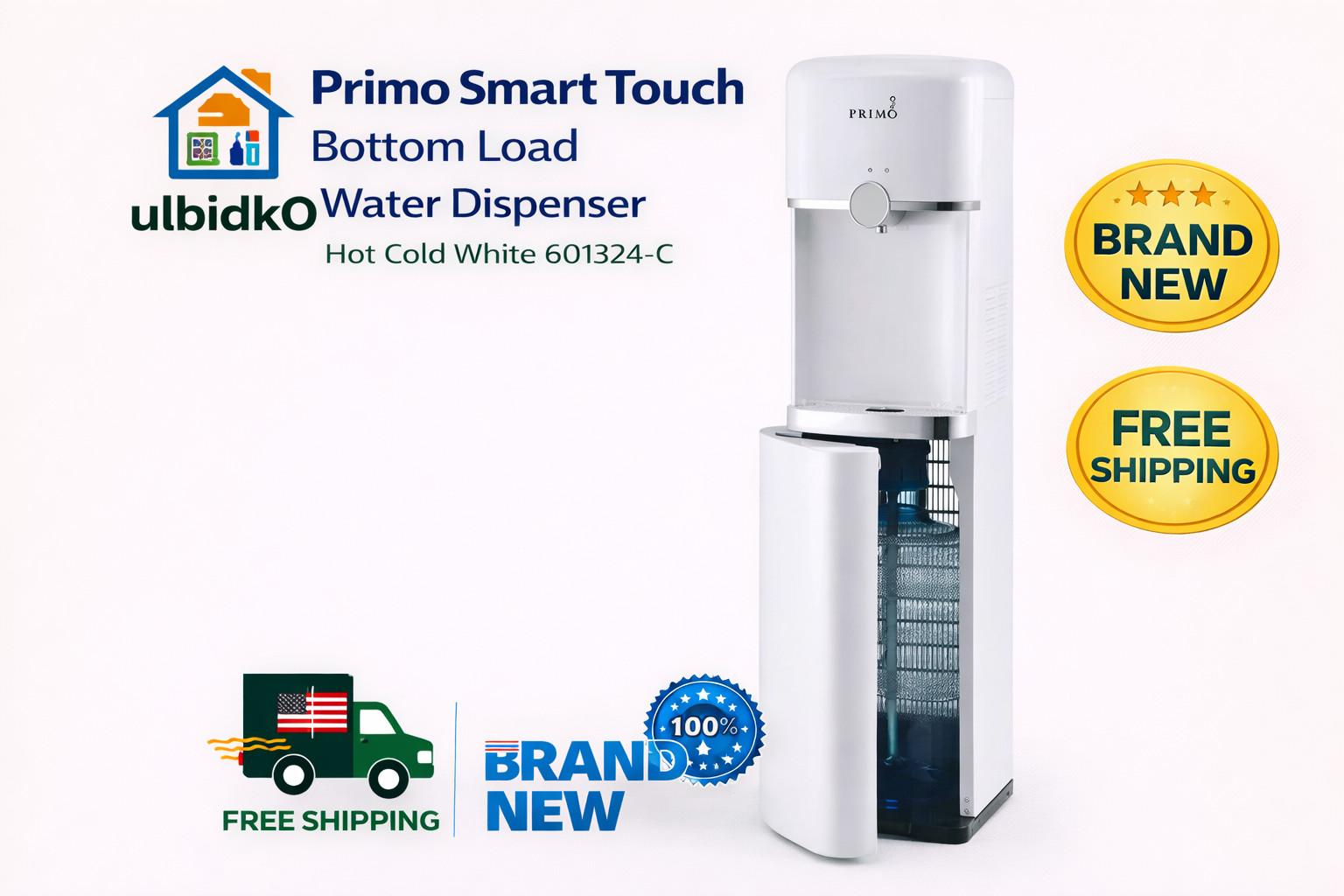Brand New Primo Smart Touch Bottom Load Water Dispenser Hot Cold White 601324-C