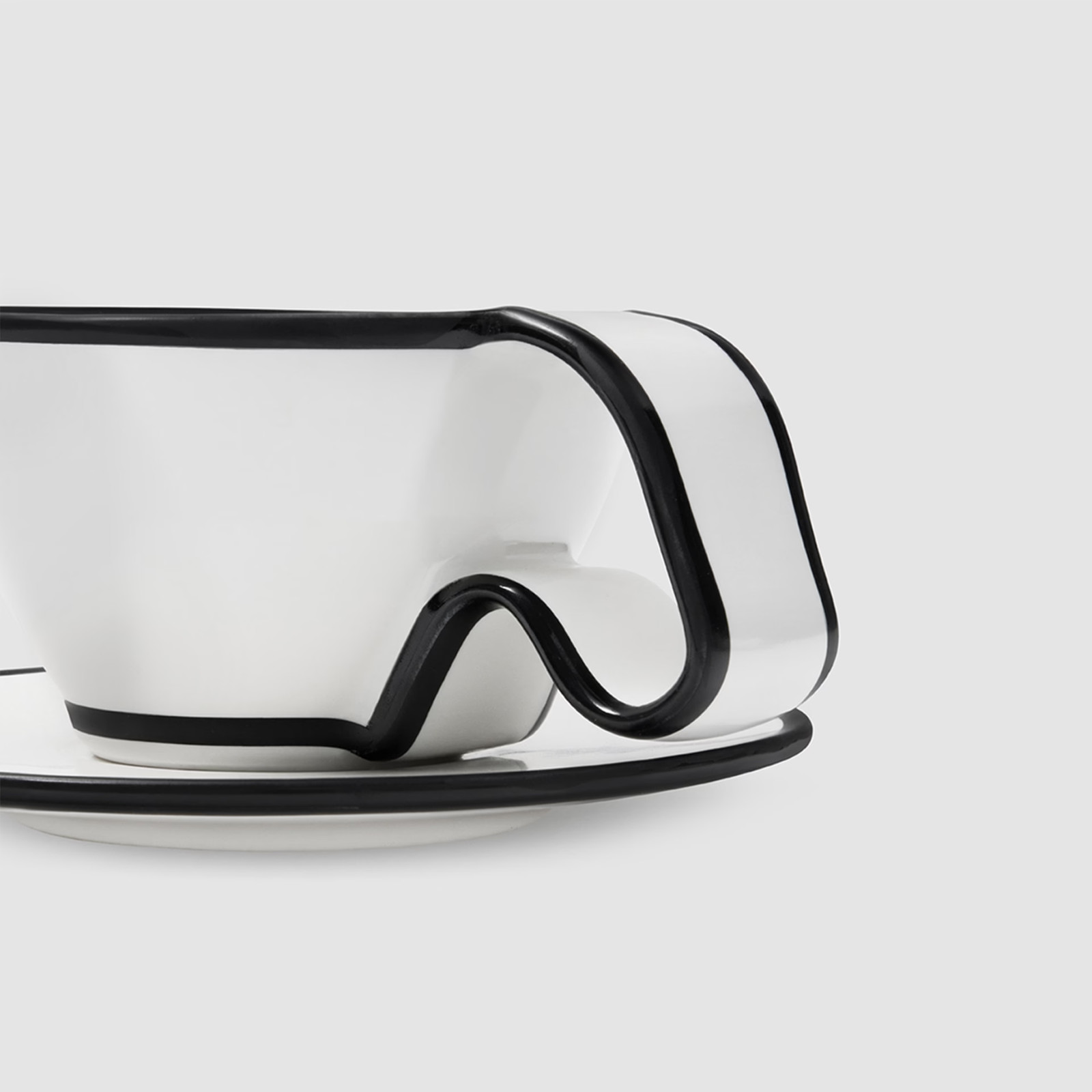 Nuflaat Line Black Cappuccino Cup and Saucer Set 2pcs_fedex