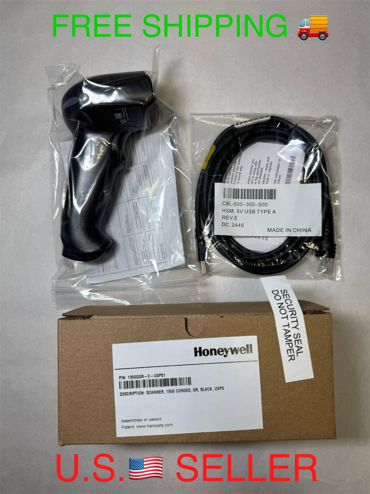 Honeywell 1950GSR-2USB-N 2D Barcode Scanner with USB Cable Black