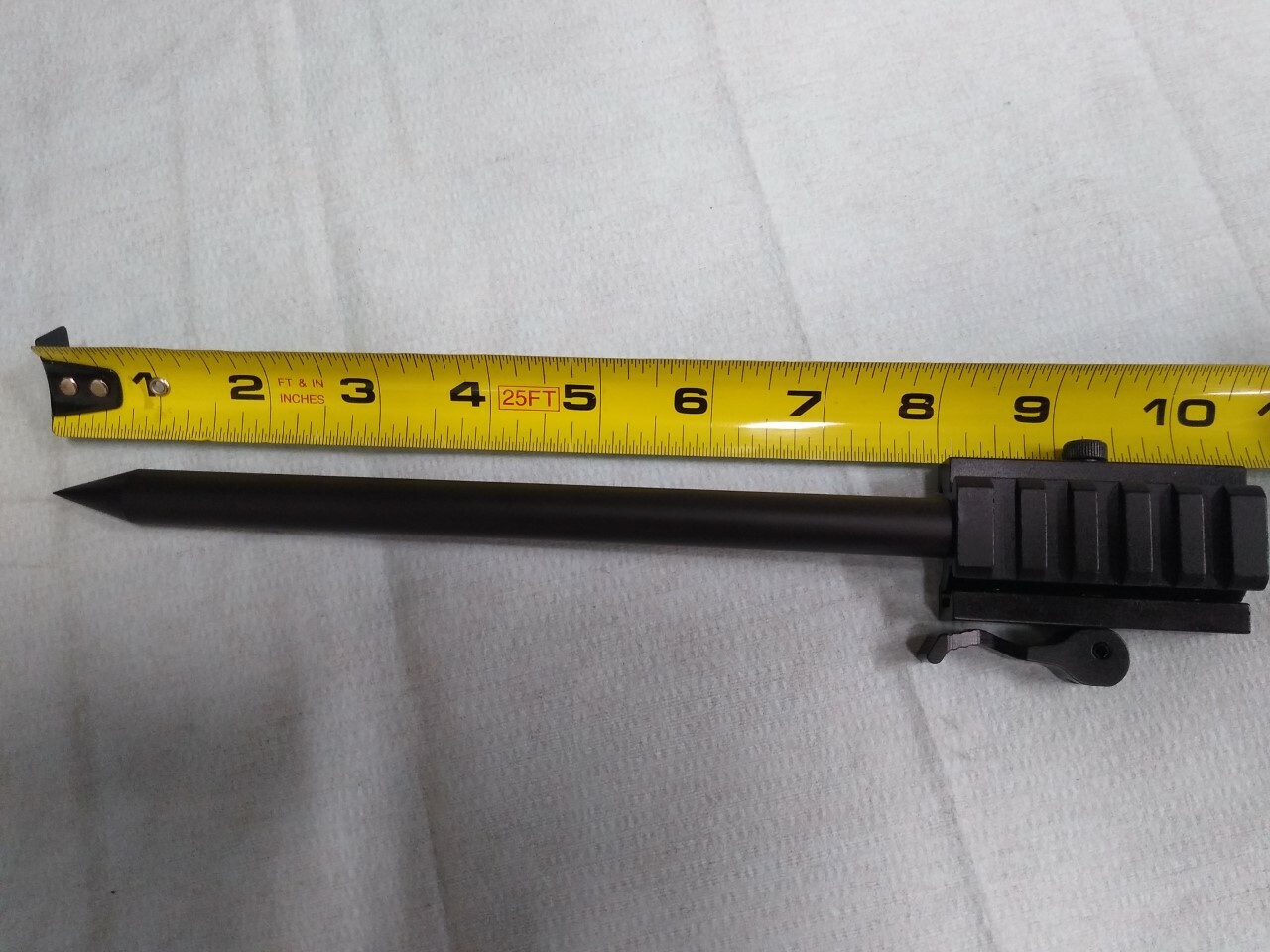 1/2"OD Steel Picatinny Rail Rifle,Shotgun,Crossbow Spike Bayonet Glass Breaker