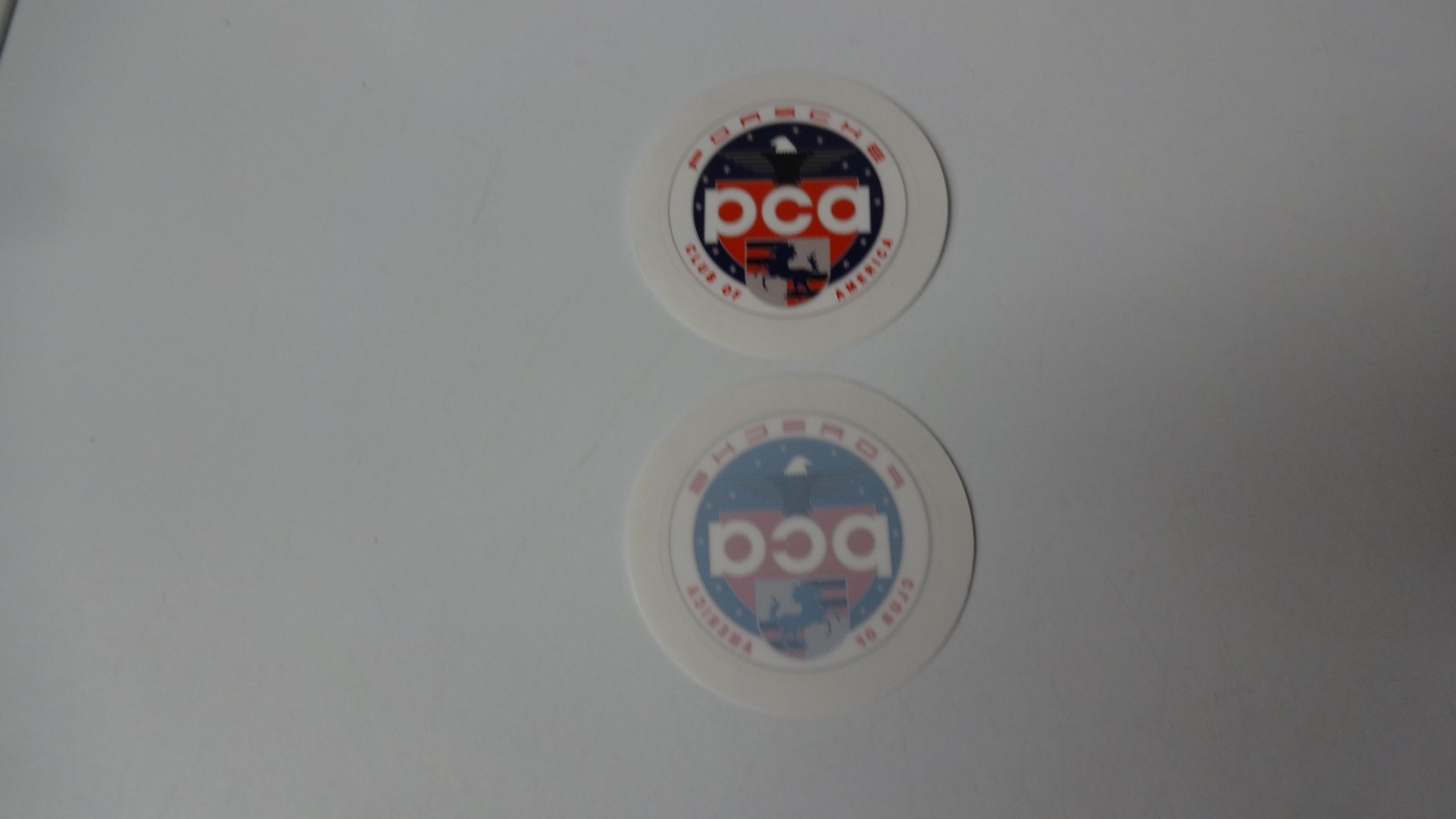 PCA Porsche Club of America Window Stickers (2) Decal Round 2.25" Diameter