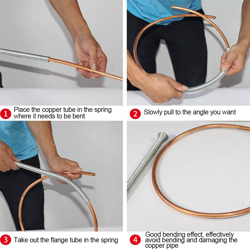 5pcs 21cm Spring Bending Tube Pipe Bender 1/4" 5/16" 3/8" 1/2" 5/8" Silver Set