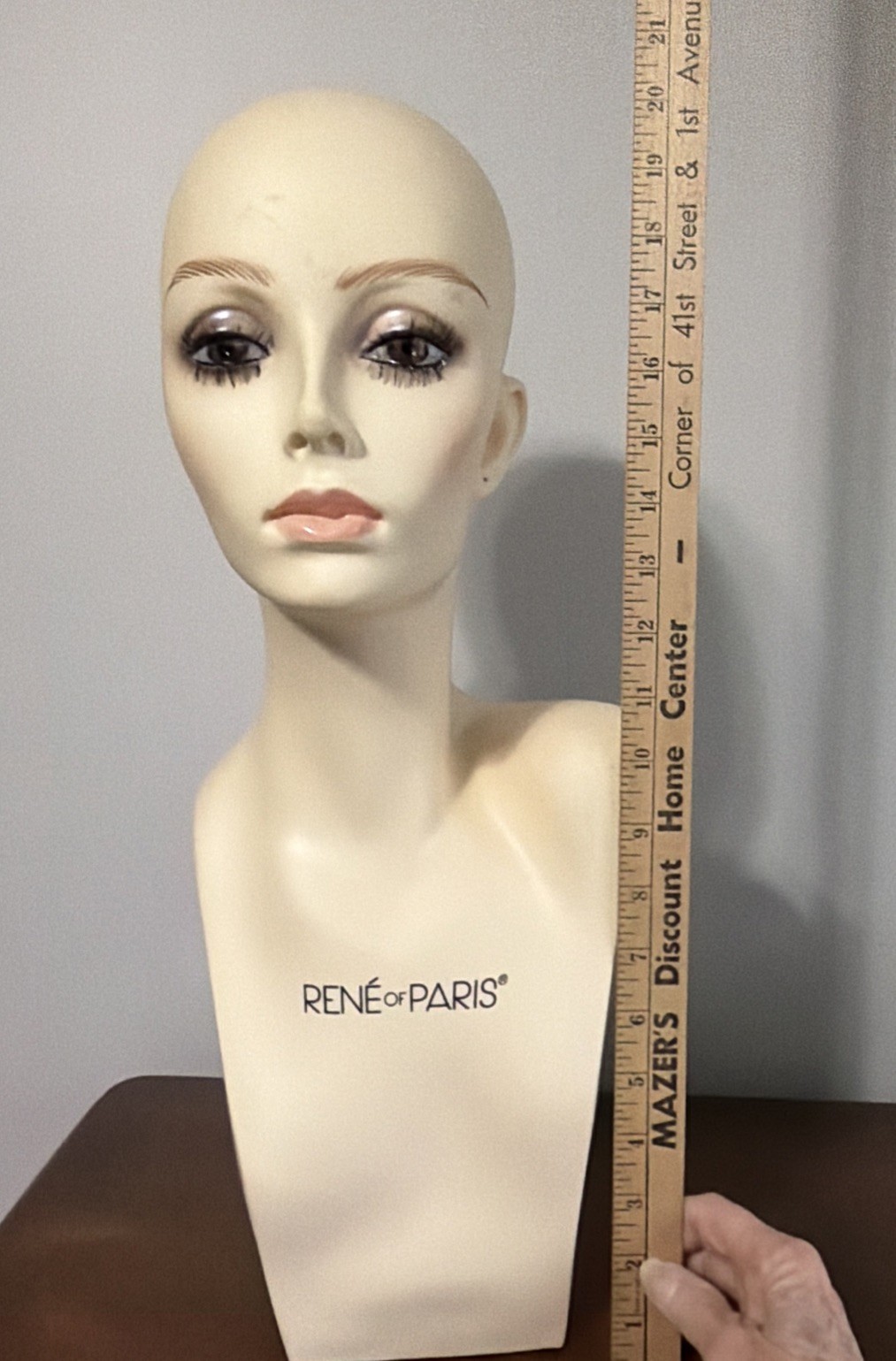 Vintage Rene of Paris Fiberglass Mannequin Head for Wigs Hats Cosmetology 20”