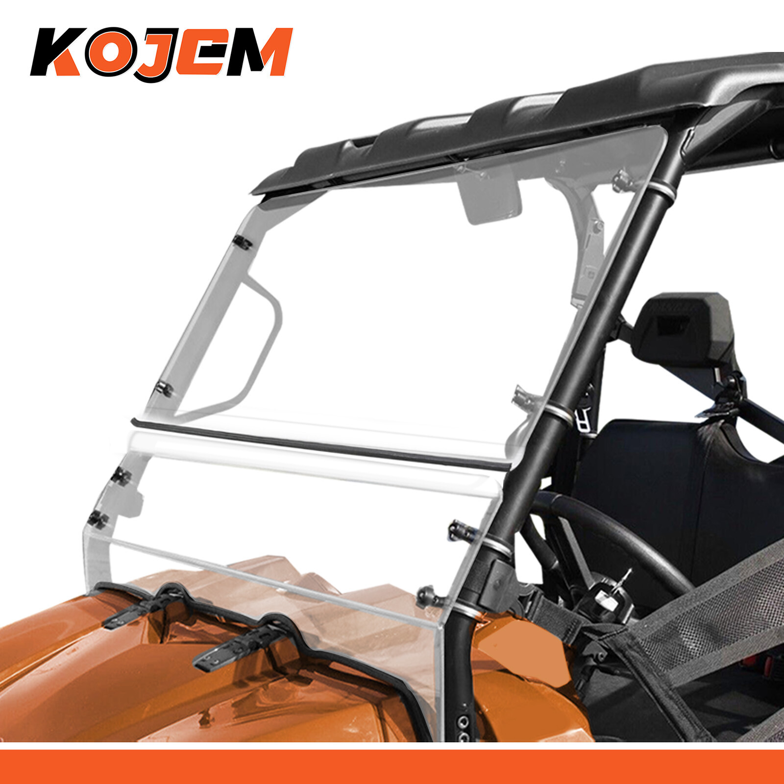 Front Full Windshield For Polaris Ranger XP 800 Full Size Round Cage 2009-2014
