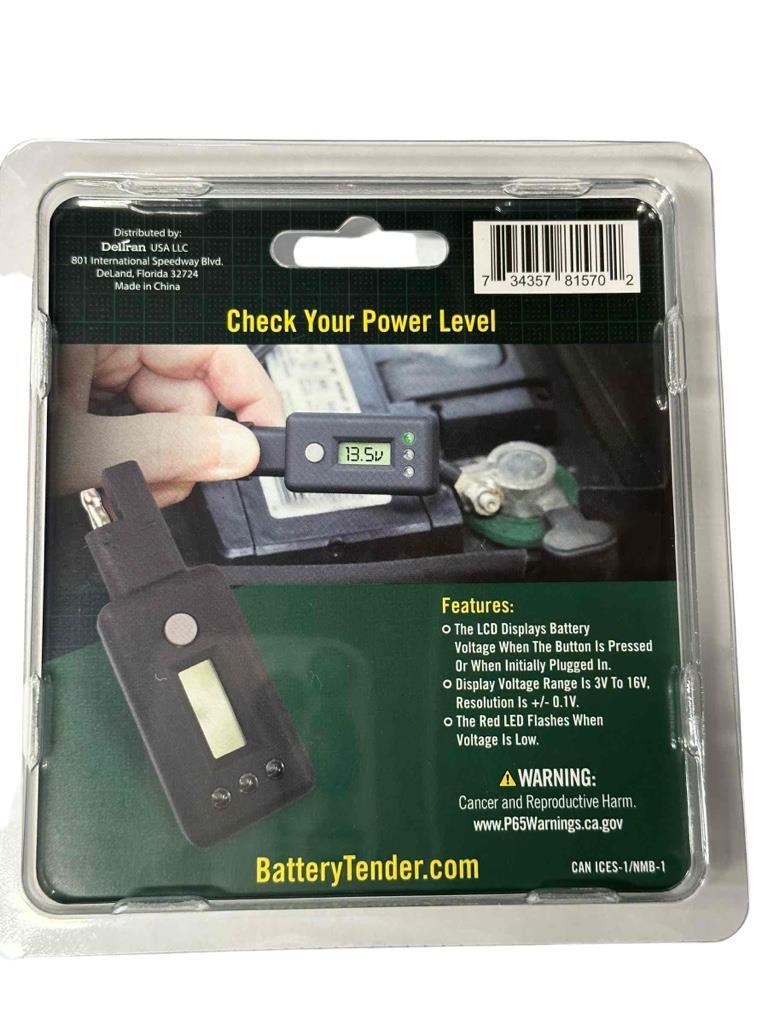 NEW Deltran Battery Tender Voltage Indicator With LCD Display 12V